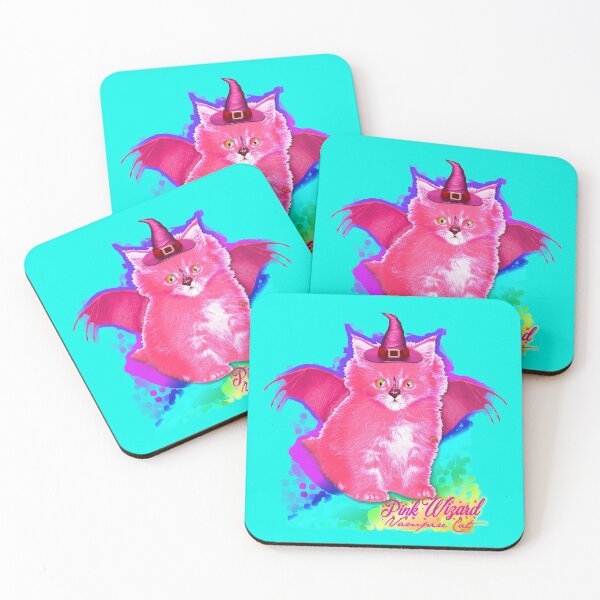 Item preview, Pink VAMPIRE Wizard Cat - Rainbow Eyes (By AliceCCI)  designed and sold by VanyssaGraphics.