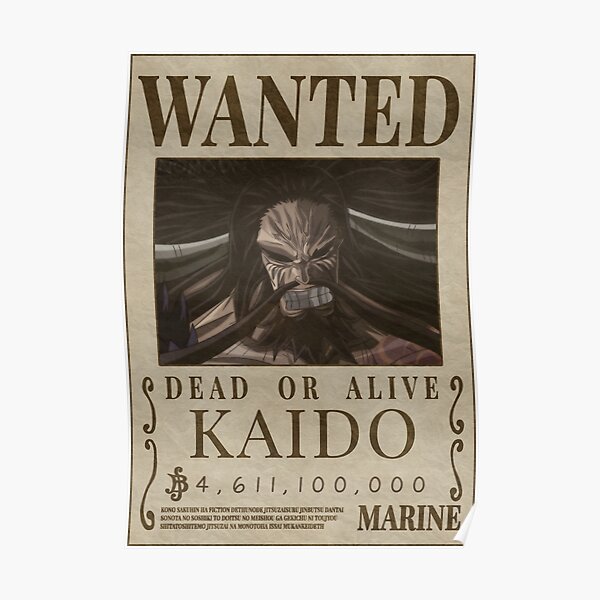 Wanted KAIDO - kaido bounty Poster