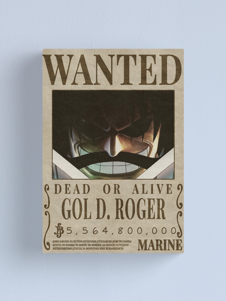 Wanted Gol D Roger Gol D Roger Bounty Canvas Print By Triskova Redbubble