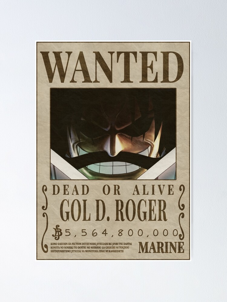 Wanted Gol D Roger Gol D Roger Bounty Poster For Sale By Triskova Redbubble