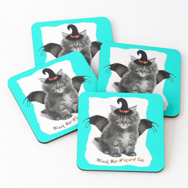 Item preview, Black BAT Wizard Cat - Rainbow Eyes (By AliceCCI)  designed and sold by VanyssaGraphics.