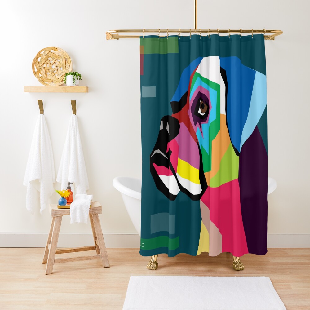 "boxer " Shower Curtain for Sale by motiashkar Redbubble