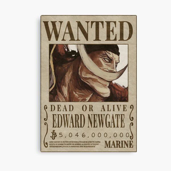 Wanted Gol D Roger Gol D Roger Bounty Canvas Print By Triskova Redbubble