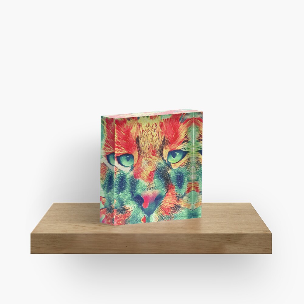 Artificial neural style wild cat Acrylic Block