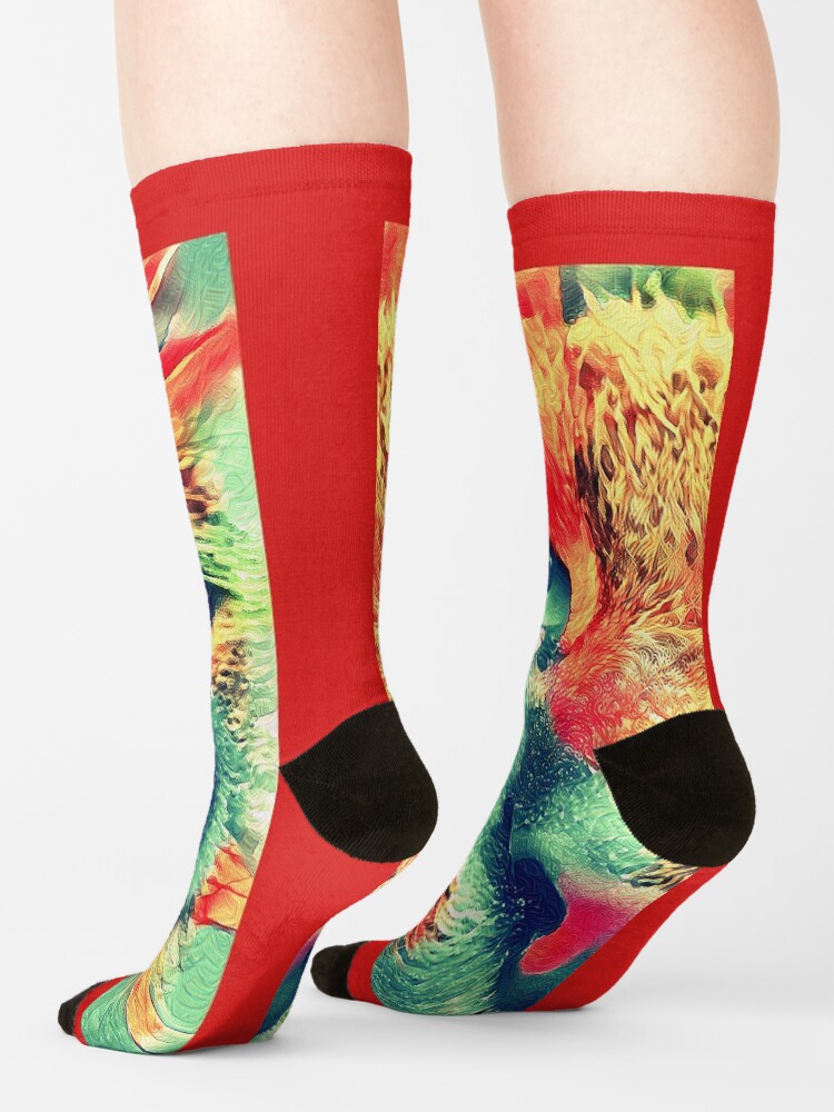 Alternate view of Artificial neural style wild cat Socks
