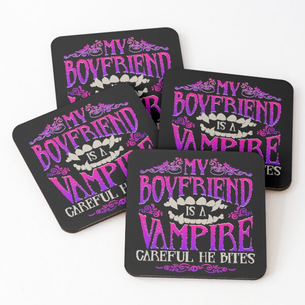Item preview, My Boyfriend Is A Vampire Careful He Bites | Halloween Design designed and sold by Dancing Dolphin Crafts.