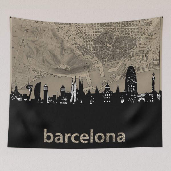 Item preview, barcelona skyline designed and sold by BekimART.
