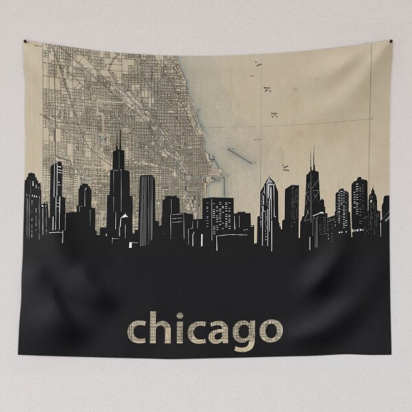 Item preview, chicago skyline designed and sold by BekimART.