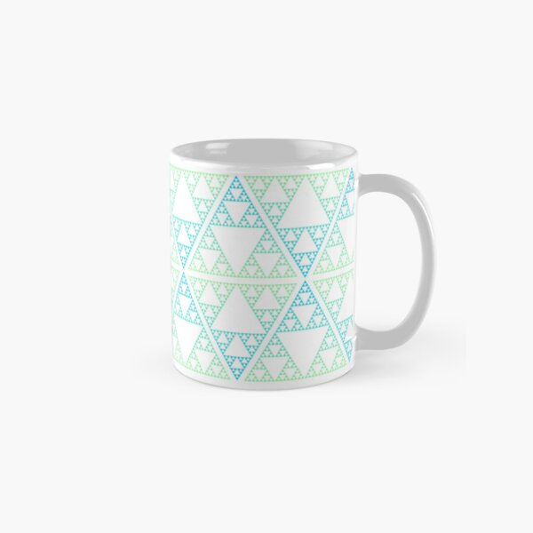 Sierpinski Triangle - Blue / Green Gradient Classic Mug