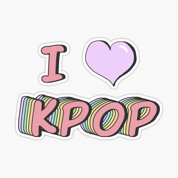 I love kpop popart Sticker for Sale by BetweenTwoPages