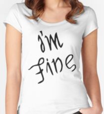IM FINE / SAVE ME Depression anxiety awareness Women's Fitted Scoop T-Shirt