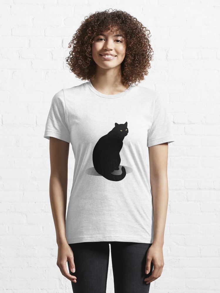 Alternate view of Basic Black Cat Essential T-Shirt