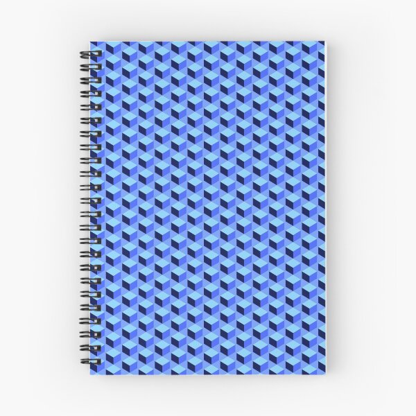 Item preview, Shades of Blue Cube Geometric Pattern designed and sold by ChuckleStation.