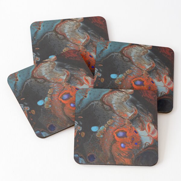 Item preview, "Orange Abstraction" Fluid Art Painting designed and sold by peonypours.