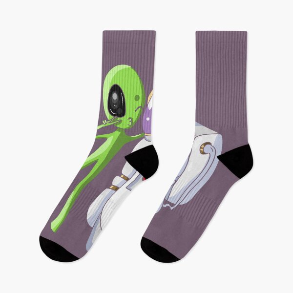 Item preview, peace sign alien with astronaut friend designed and sold by Atieanna.