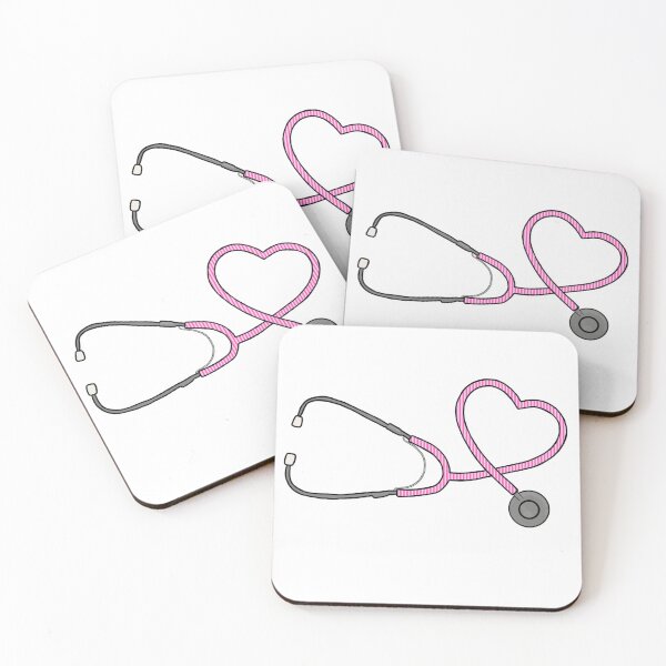 Item preview, Heart Stethoscope Pink Stripes designed and sold by Kalynmoz.