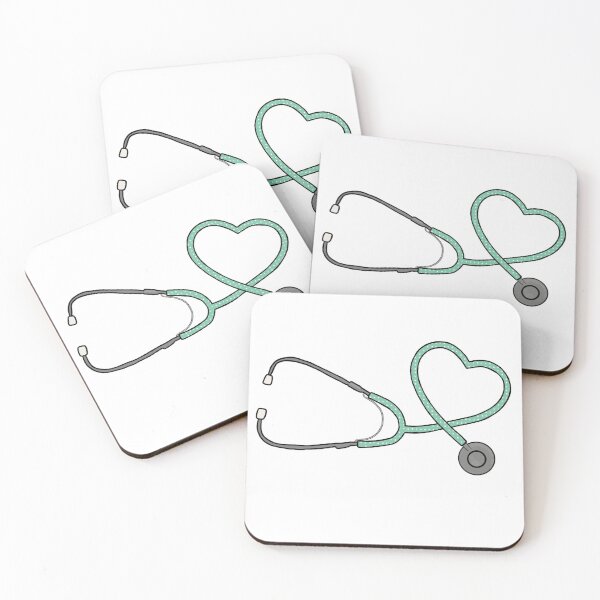 Item preview, Heart Stethoscope Mint Green Dots designed and sold by Kalynmoz.