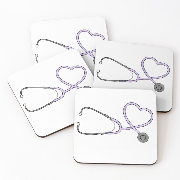 Item preview, Heart Stethoscope Lilac Purple Dots designed and sold by Kalynmoz.