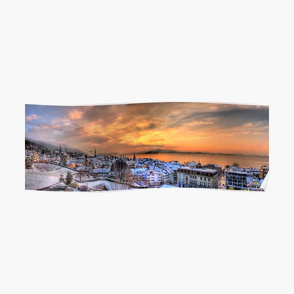 Swiss Winter Sunset Poster