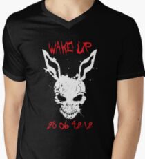 Camiseta para hombre de cuello en v Wake Up Donnie