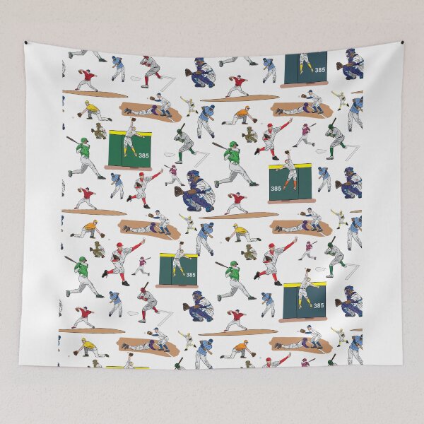Item preview, Fun Dynamic Baseball Players Illustrations Pattern designed and sold by judgeart.