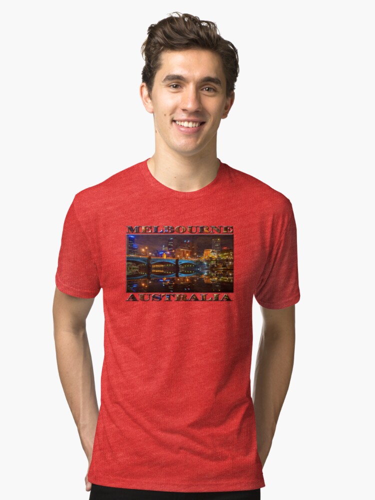 Alternate view of Reflective City (widescreen poster edition on white) Tri-blend T-Shirt