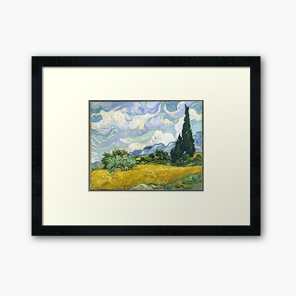 Van Gogh's Wheat Field with Cypresses | Vincent Van Gogh Inspired Fine Art Framed Art Print