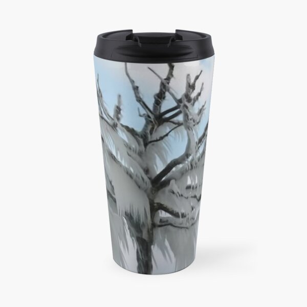 TREE COVERED IN ICE DURING A WINTER STORM-PILLOWS-TOTE BAG-TEE SHIRT- CARD- PICTURE ECT... Travel Mug