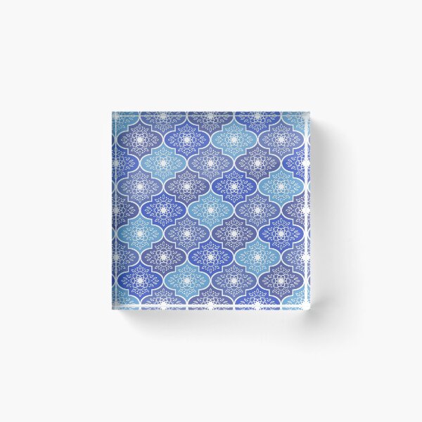 Item preview, Flower medallion ogee pattern in blue designed and sold by HannaPaulina.