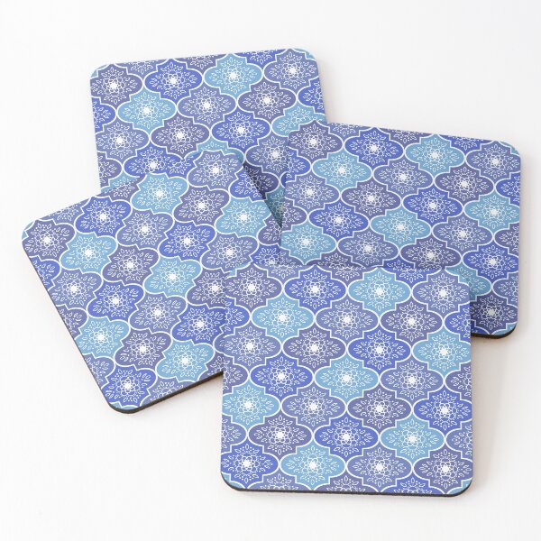 Item preview, Flower medallion ogee pattern in blue designed and sold by HannaPaulina.