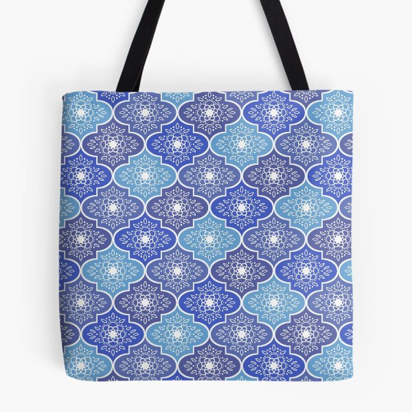 Item preview, Flower medallion ogee pattern in blue designed and sold by HannaPaulina.