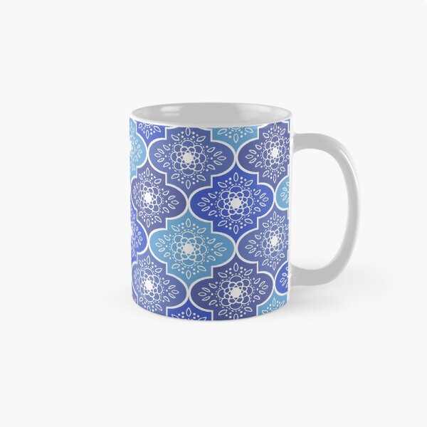 Item preview, Flower medallion ogee pattern in blue designed and sold by HannaPaulina.