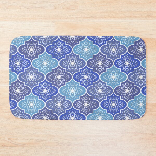 Item preview, Flower medallion ogee pattern in blue designed and sold by HannaPaulina.