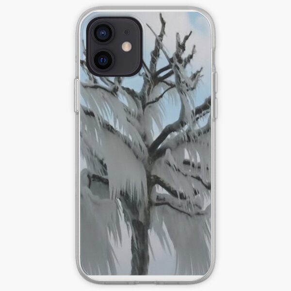 TREE COVERED IN ICE DURING A WINTER STORM-PILLOWS-TOTE BAG-TEE SHIRT- CARD- PICTURE ECT... iPhone Soft Case
