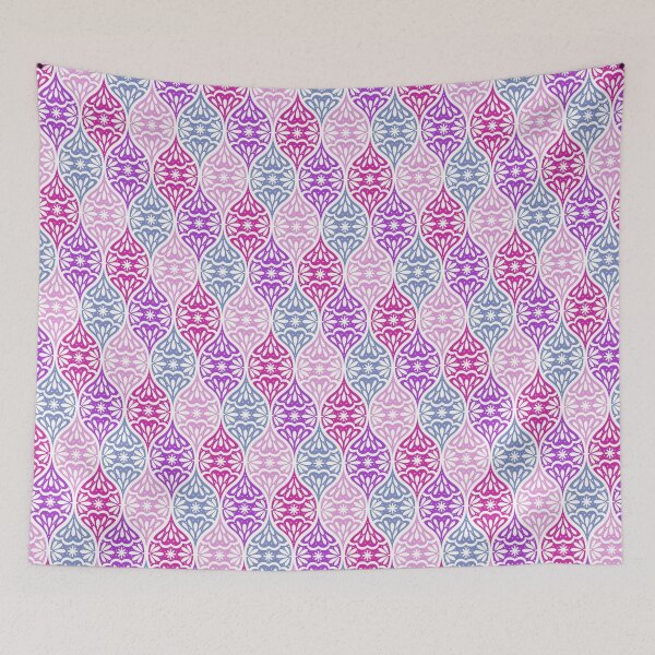 Item preview, Ornamental ogee pattern in pink, purple and teal designed and sold by HannaPaulina.