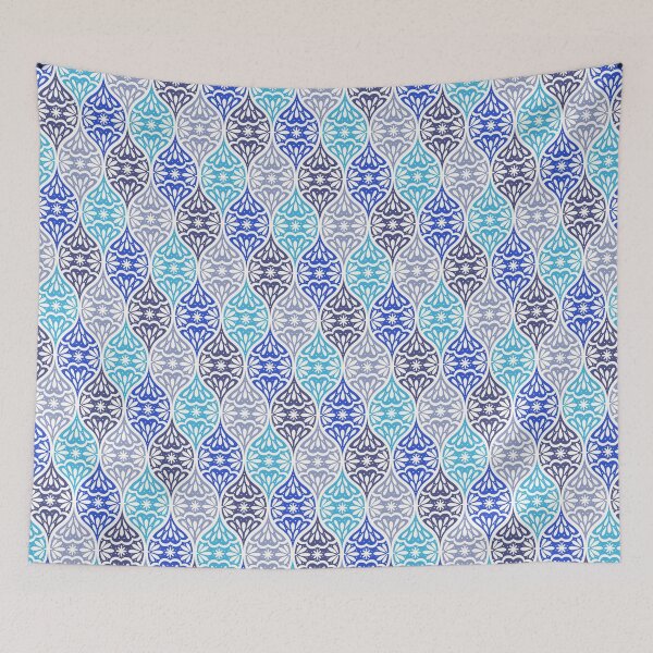 Item preview, Ornamental ogee pattern in blue designed and sold by HannaPaulina.