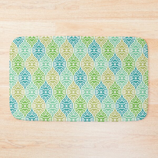 Item preview, Ornamental ogee pattern in green and blue designed and sold by HannaPaulina.