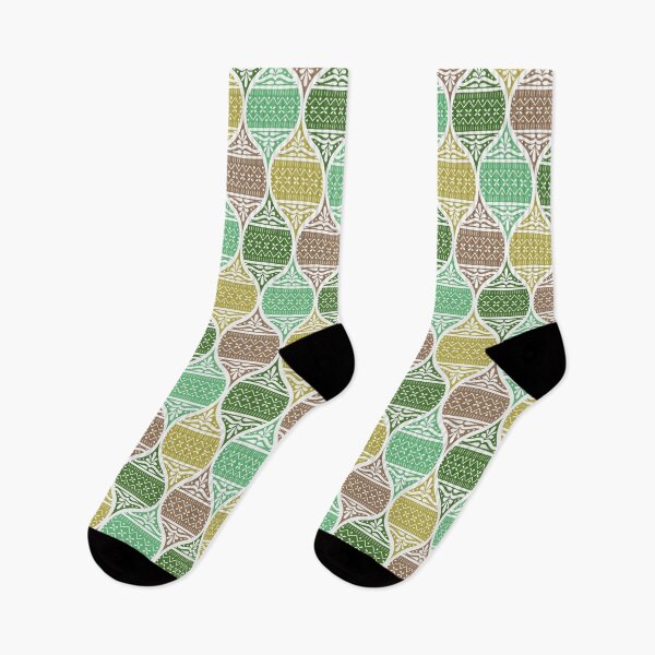 Item preview, Ornamental ogee knit sweater pattern in green and brown designed and sold by HannaPaulina.
