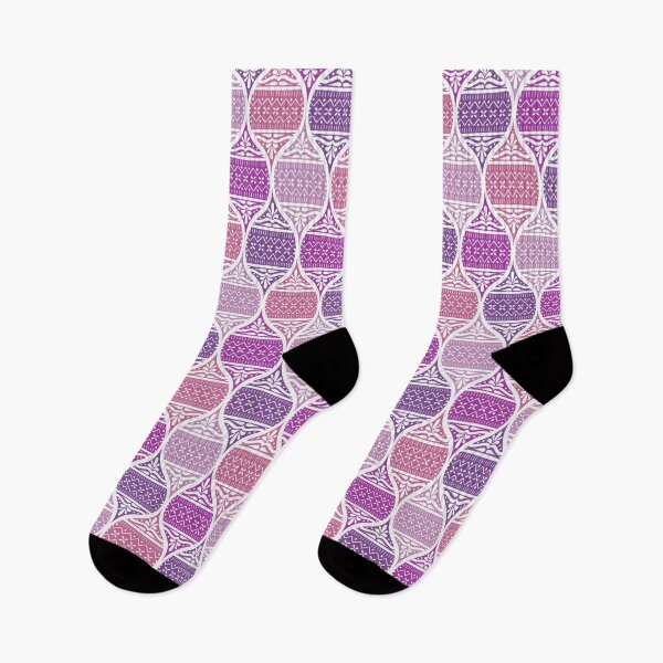 Item preview, Ornamental ogee knit sweater pattern in purple and pink designed and sold by HannaPaulina.