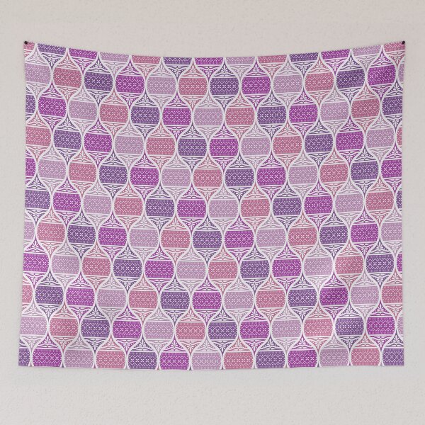 Item preview, Ornamental ogee knit sweater pattern in purple and pink designed and sold by HannaPaulina.