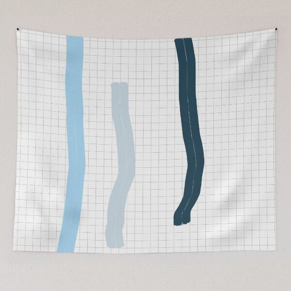 Item preview, China blue and grey abstract geometric - 3 designed and sold by MaladyofMackay.
