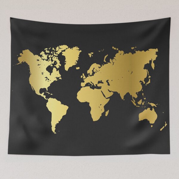 Item preview, Gold World Map designed and sold by MaddiLoppnow.