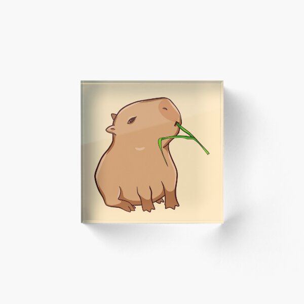 Item preview, Capybara with a leaf, eat your greens! designed and sold by manydoodles.