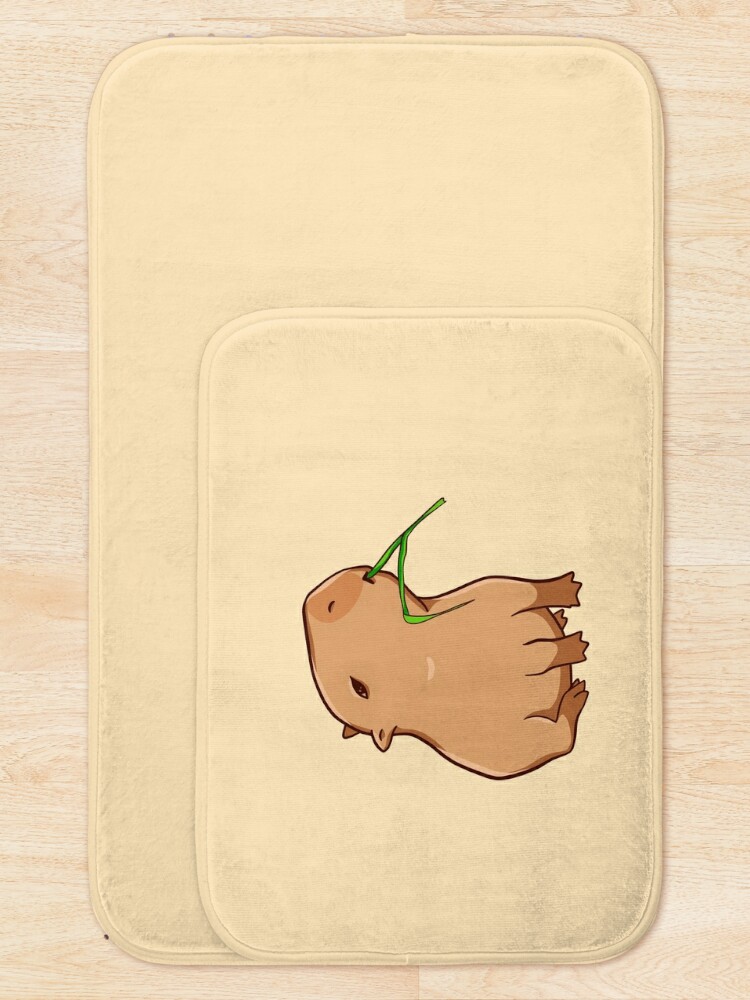 Capybara with a leaf, eat your greens! Sticker for Sale by manydoodles