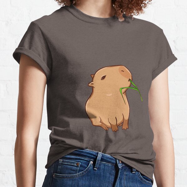 Capybara with a leaf, eat your greens! Classic T-Shirt