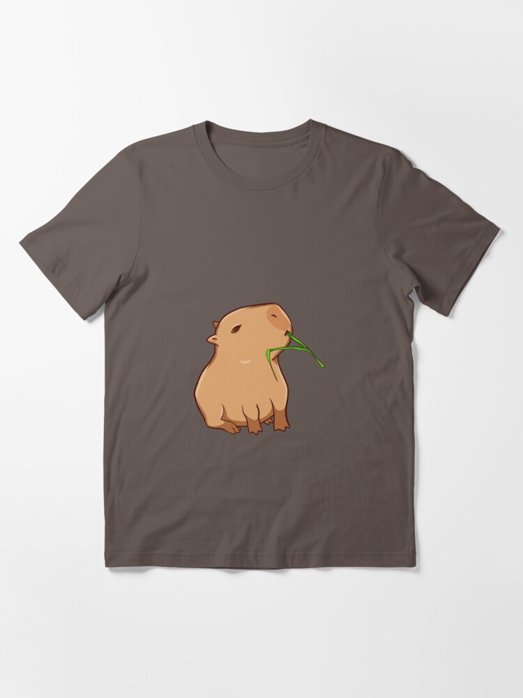 Capybara with a leaf, eat your greens! Sticker for Sale by manydoodles