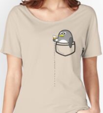 Pocket penguin enjoying ice cream Women's Relaxed Fit T-Shirt