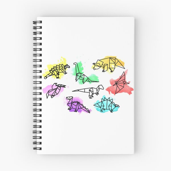 Item preview, Geometric Origami Watercolor Dinosaurs designed and sold by dreamdrawer15.