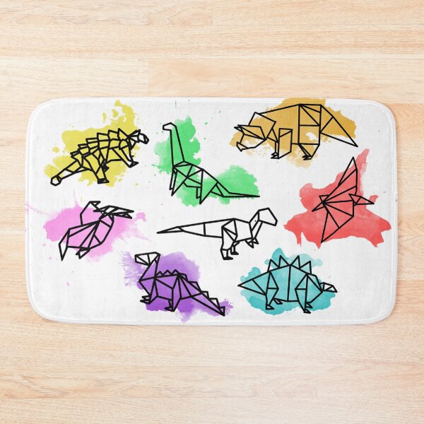 Item preview, Geometric Origami Watercolor Dinosaurs designed and sold by dreamdrawer15.