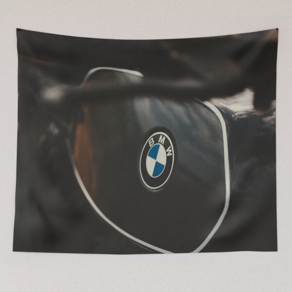Item preview, Vintage motorcycle logo, old motorbike details, bokeh effect, garage fine art designed and sold by Spallutos.